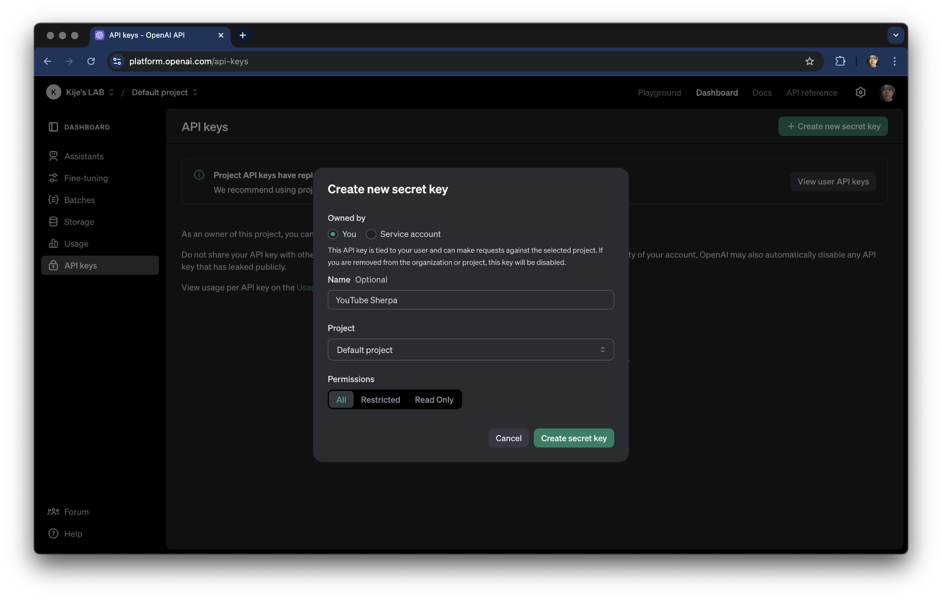 Youtube Sherpa Service Screenshot - Park Kije Portfolio