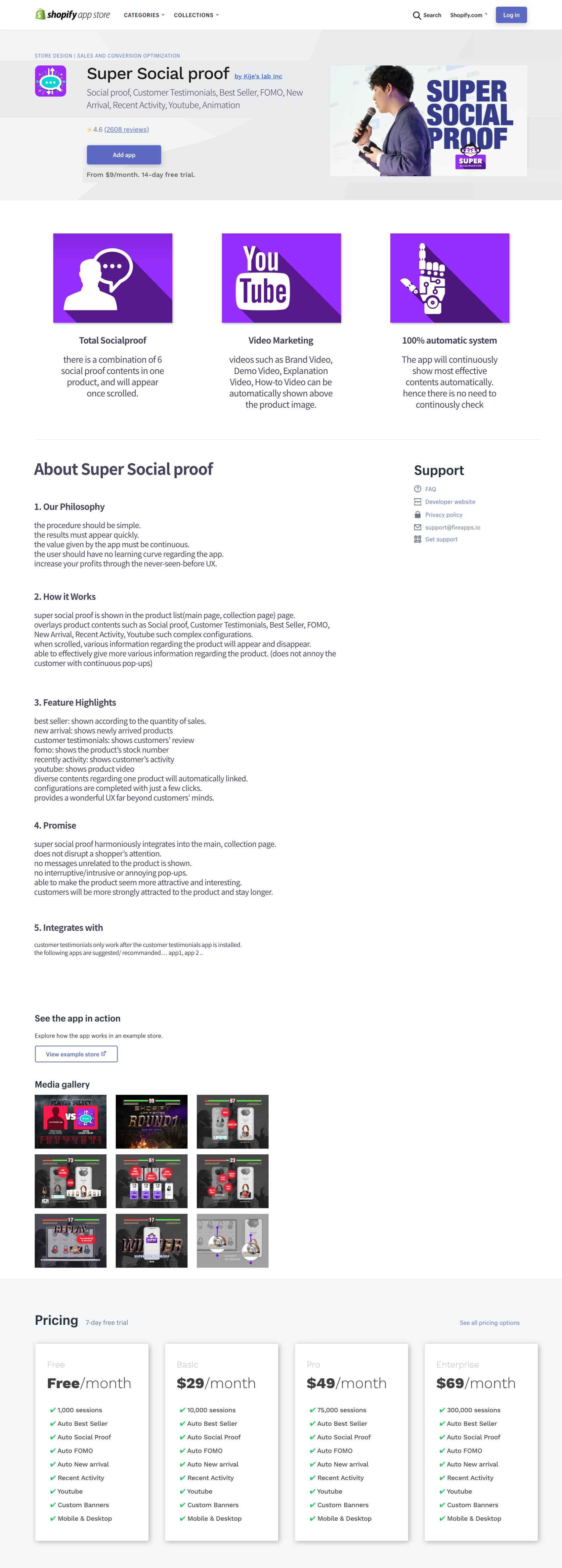 Super Social Proof Solution Screenshot - Park Kije Portfolio